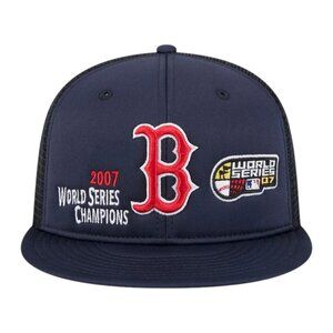 New Era Boston Red Sox Championship Pack 9FIFTY Trucker Snapback Hat Cap Navy